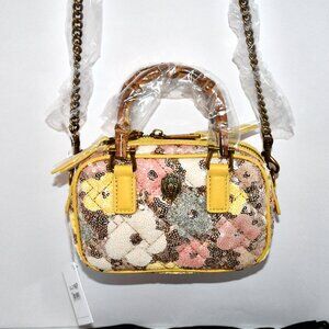 Kurt Geiger Floral Quilted Crossbody Bag in Yellow, Pink, White, Blue, Brown